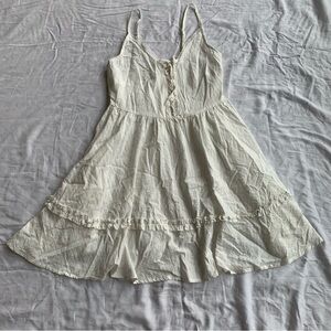 Vintage White Eyelet Lace Fairy Babydoll Ruffled Mini Sundress